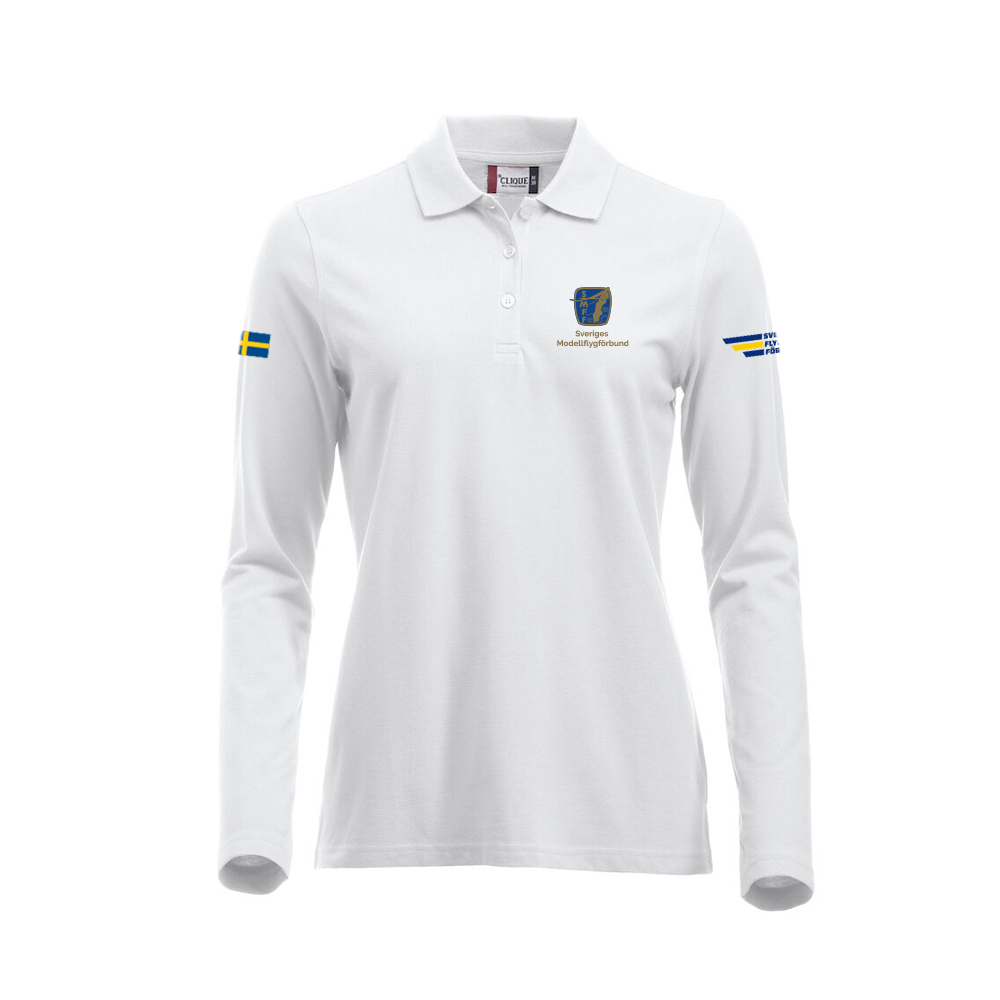 Classic Långärmad Piké Dam Vit